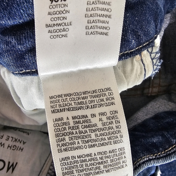 MOTHER High Waisted Looker Ankle Fray Skinny Blue Distressed Jeans 25 Preowned - Picture 10 of 10